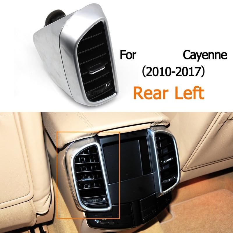 Black Ac Vent Grille Assembly Front-Right 7P5819704D  & Front-Left 7P5819703D & Center-Left 7P5819727E & Center-Right 7P5819728E & Rear-Left 7P5819203B & Rear-Right 7P5819204B  Compatible With PORCHE CAYENNE