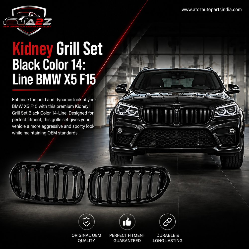 Kidney Grill Set Black Color 14: Line 51137294485 (R.H/L.H)  Compatible With  BMW X5 F15 Tag 48