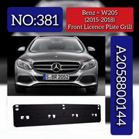 Front Licence Plate Grill 2058800144 Compatible With Mercedes Benz W205 (2015-2018) Tag No.381