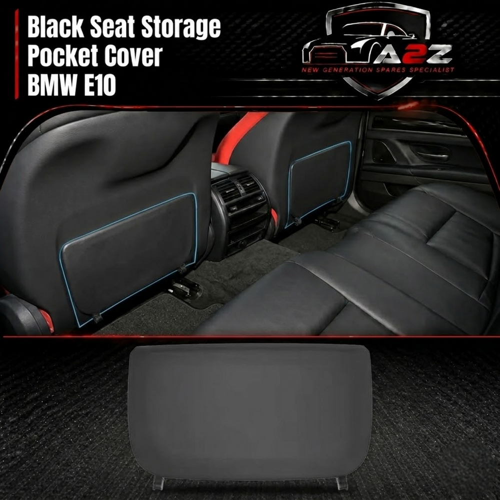 Black Seat Storage Pocket Cover 52107319070 Compatible With BMW 5 Series F10 T-2(L-Type Fitting)
