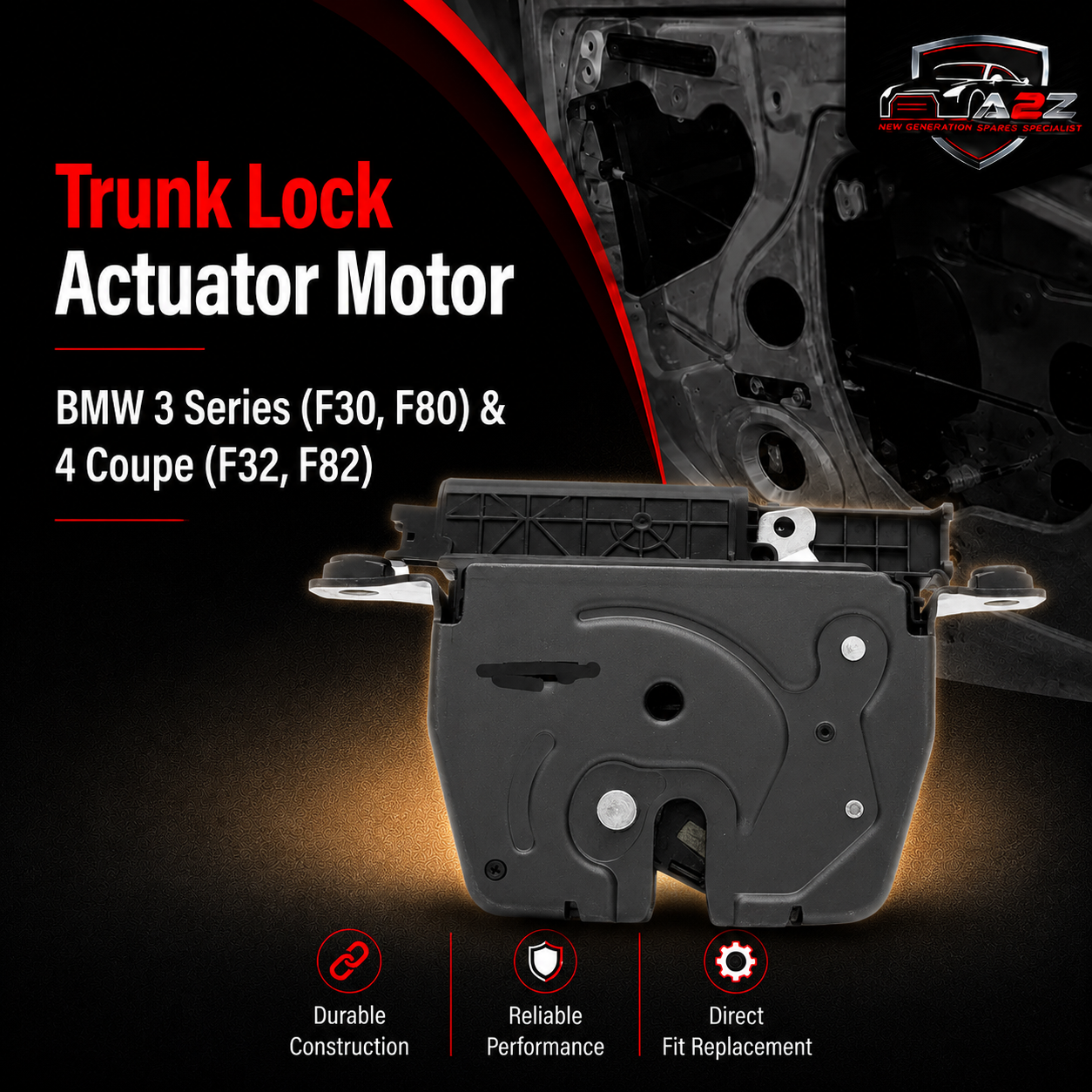 Trunk Lock Actuator Motor 51247191212 Compatible With BMW 3 Series (F30, F80) & 4 Coupe (F32, F82) & 5 Series (F10) & 6 Gran Coupe (F06) (2012-15)