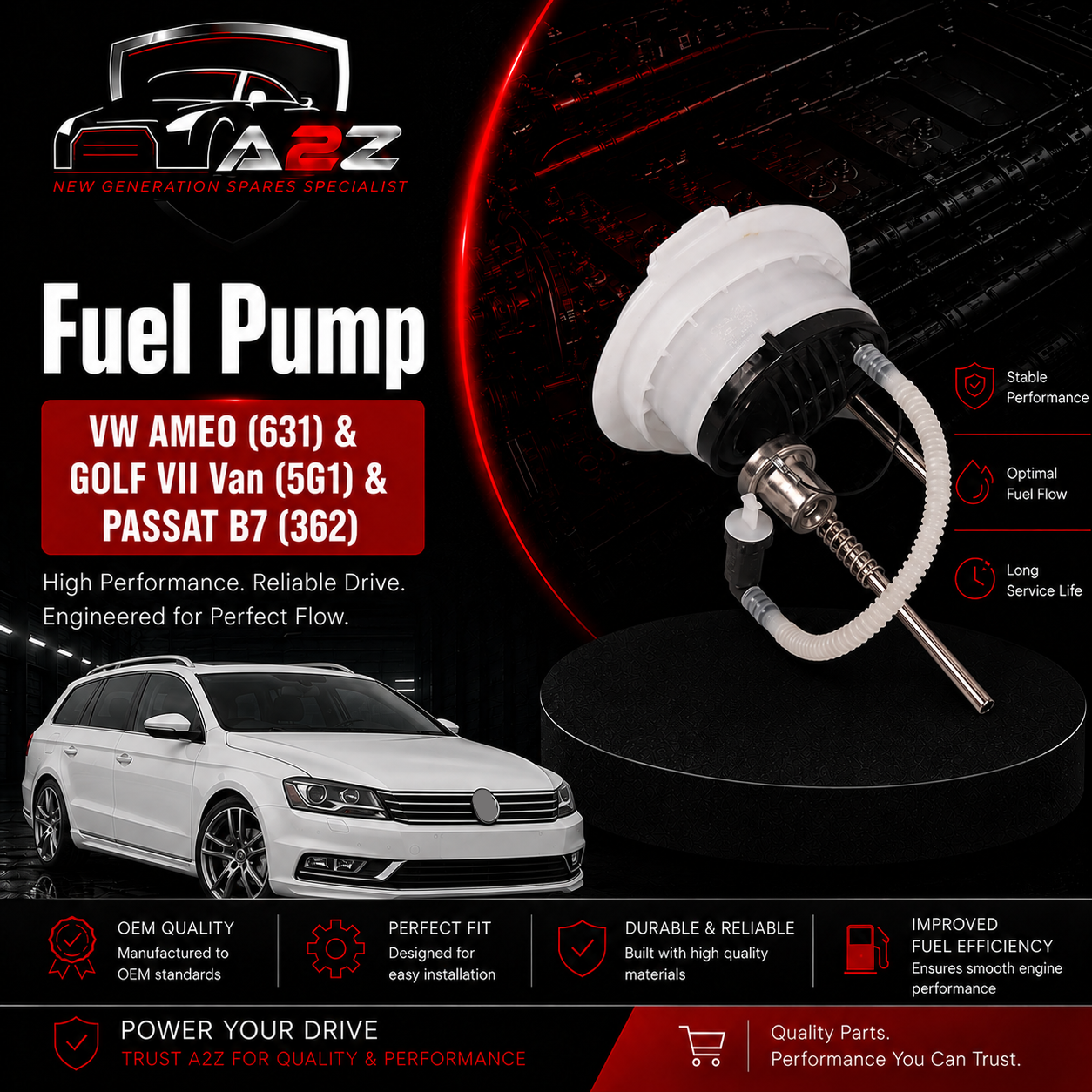 Fuel Pump 56D919679 Compatible With VW AMEO (631) & GOLF VII Van (5G1) & PASSAT B7 (362)  Tag-F-78