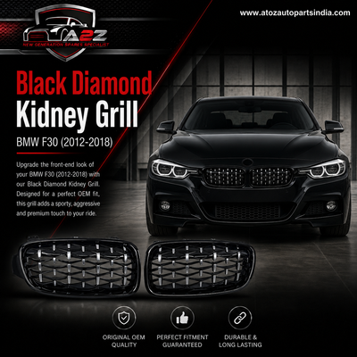 Black Diamond  Kidney Grill Set 51137263481 (R.H/L.H) SAME Compatible With BMW 3 Series F30 Tag 8