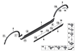 Rear Left Wheel Arch (EYEBROW) 51778052077 Compatible With BMW X3 F25 2014-18 Tag-67