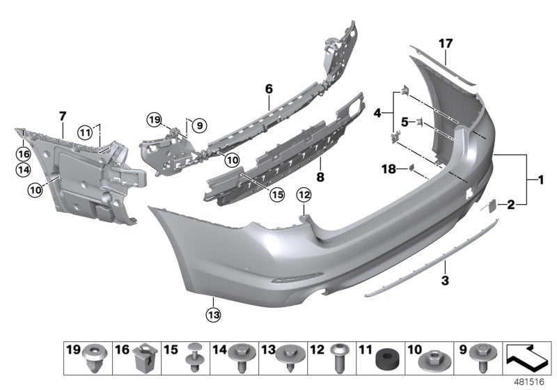 Rear Bumper Bracket Left 51127415971 Right 51127415972 Compatible With BMW  5 SERIES G30 Tag No.1622