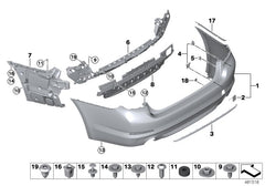 Rear Bumper Bracket Left 51127415971 Right 51127415972 Compatible With BMW  5 SERIES G30 Tag No.1622