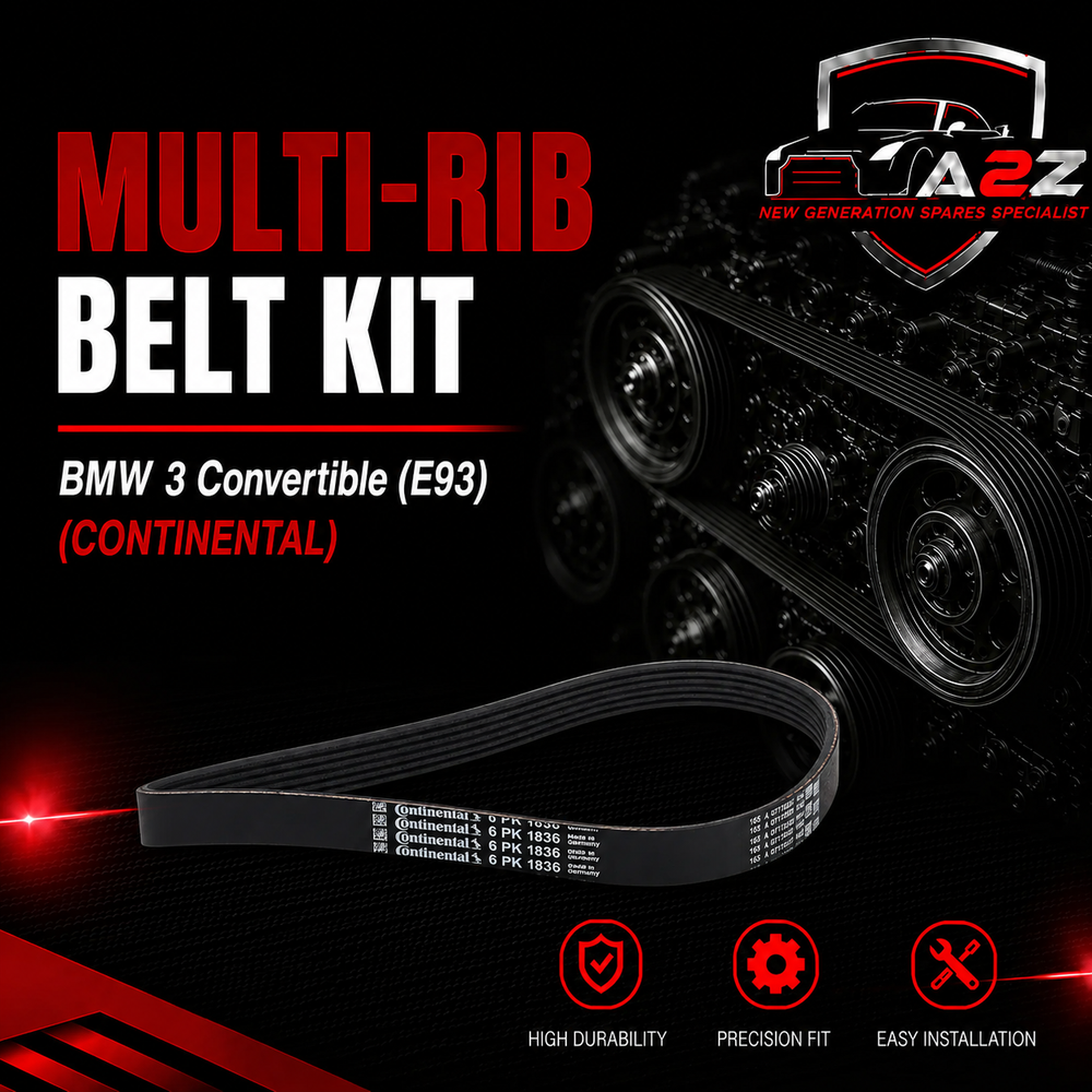 Multi Rib Belt Kit 6PK1836K1  11287790450  11288477780 7790450 8477780 Compatible With BMW 3 Convertible (E93) (CONTINENTAL)
