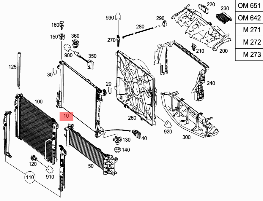 Engine Radiator 0995002703 0995006203 A0995002703 A0995006203 Compatible with MERCEDES-BENZ C-CLASS (W204) & CLS (C218) & E-CLASS (W212) & SLK (R172)