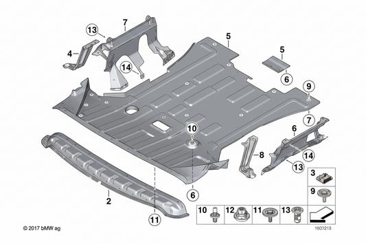 Underhood Shield Adaptor 51758059851 Compatible With BMW For X3 X4 F25 F26 (2014-18)