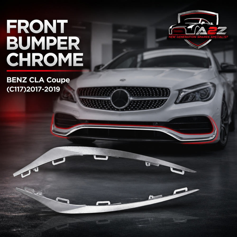 Front Bumper Chrome Left 1178855000 & Right 1178855100 Compatible With MERCEDES-BENZ CLA Coupe (C117)2017-2019 Tag No.109