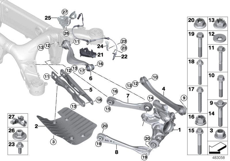 Rear Left/Right ABS Wheel Speed Sensor 34526859584 34526874638 Compatible With BMW 5 Series G30, F90 & 7 Series G11, G12