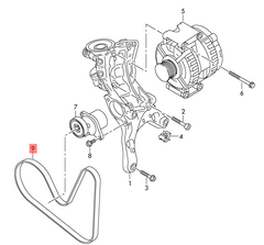 Multi RIB Belt 6PK1100 06J260849F Compatible With AUDI A6 C7 (4G2, 4GC) | A6 / S6, Q3 (8UB, 8UG)  (CONTINENTAL)