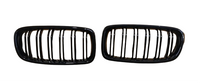 Double Line Glossy Black Kidney Grill Set Compatible With BMW 3s F30 (20012-2018) Tag No.09