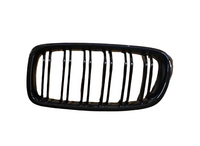 Double Line Glossy Black Kidney Grill Set Compatible With BMW 3s F30 (20012-2018) Tag No.09