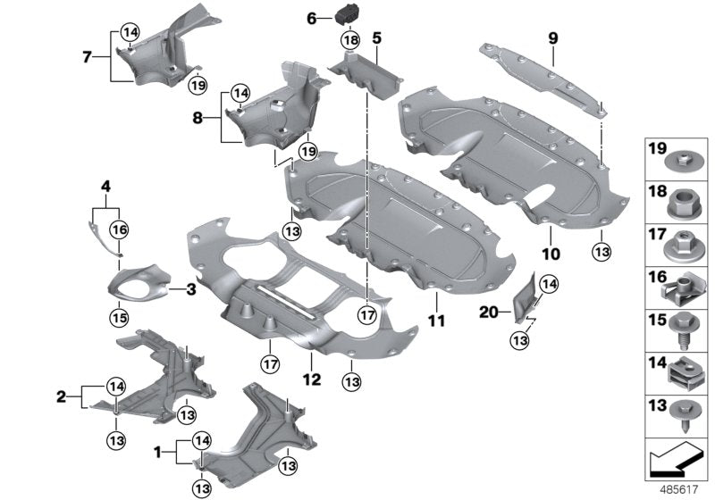 Rear Underbody Penal 51757458769 Compatible With BMW For 5 Series G38 (2018-25)