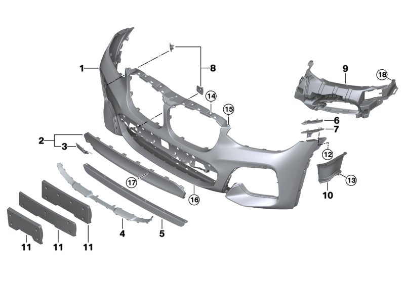 Front Bumper 51118091969 Compatible With BMW G02 (2019-21)