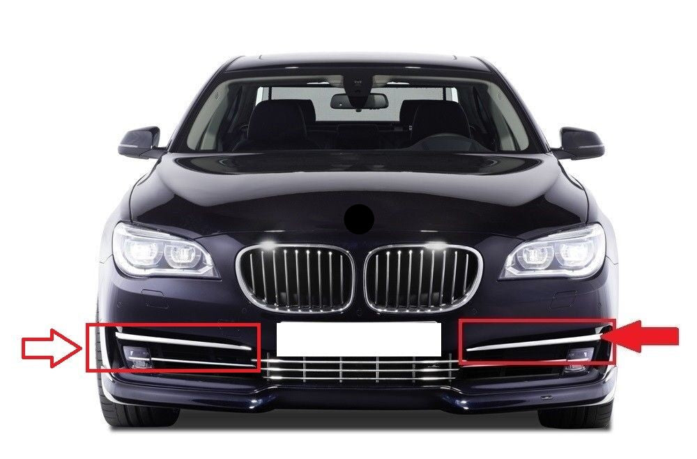 Front Bumper Chrome Left 51117295271 & Right  51117295272 Compatible With BMW 7 Series (F01 F02 F03 F04) (2013-2015) Tag No.64