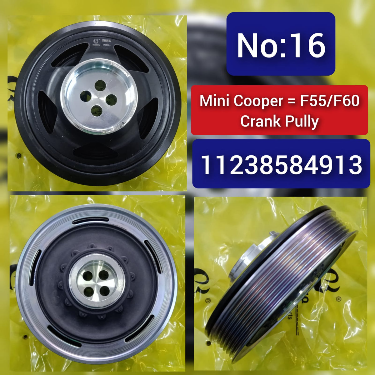 Crankshaft Pulley 11238584913 Compatible With MINI (F55) & MINI CLUBMAN (F54) & MINI COUNTRYMAN (F60)Tag-CP-16