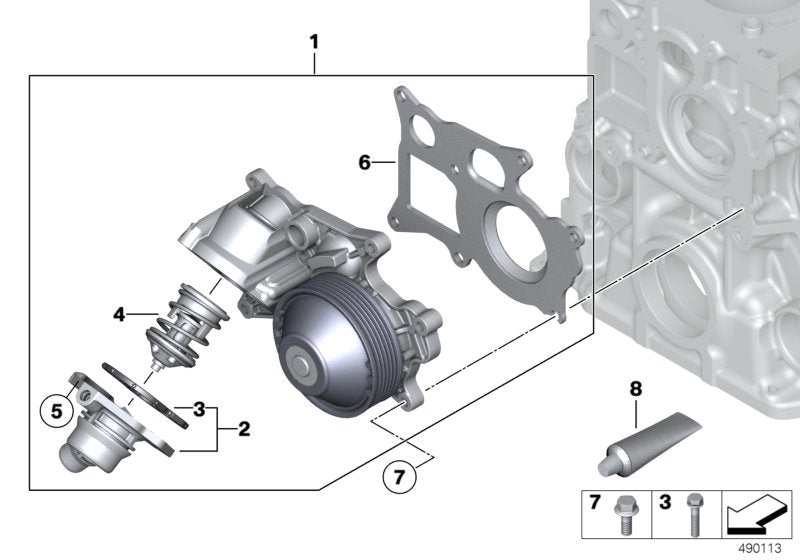 Engine Cooling Pump Thermostat Housing 11518577895 11518588945 11518588945 BMW 3 Series F30 & 5 Series F10 G30, X1 F48, X3 F25 Tag-E-82