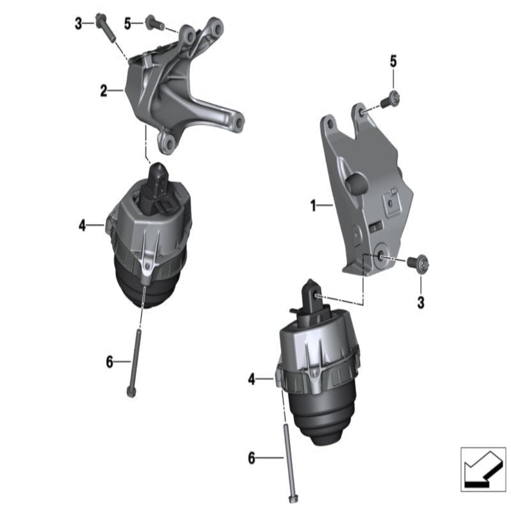 Engine Motor Mount Set Left 22117581617 & Right 22117581618 Compatible With BMW 3 Series G20, G80, G28 & Z4 Roadster G29