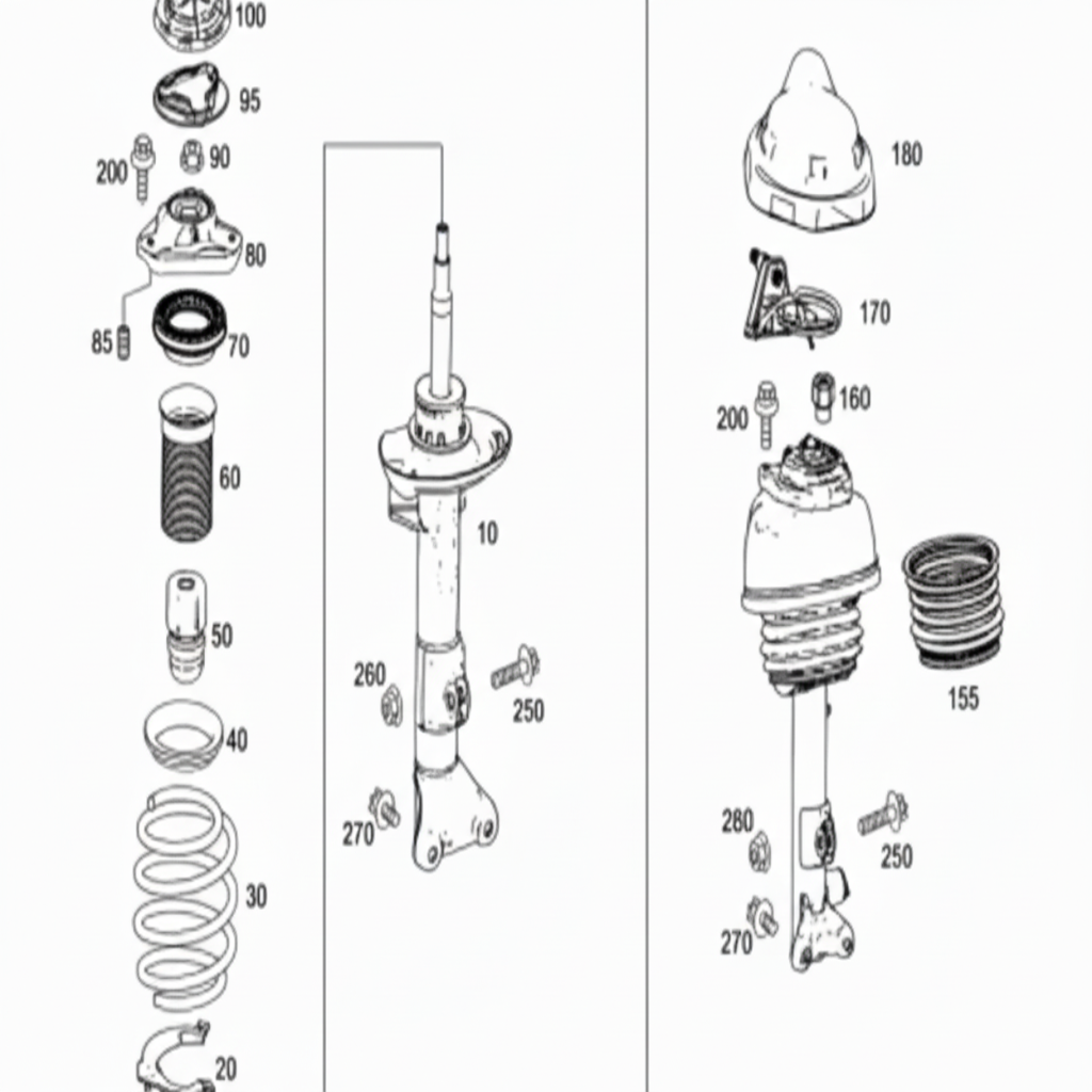 Front Right Air Suspension Shock Absorber Strut A2183206613 Compatible With MERCEDES-BENZ CLS (C218) (2015-18)