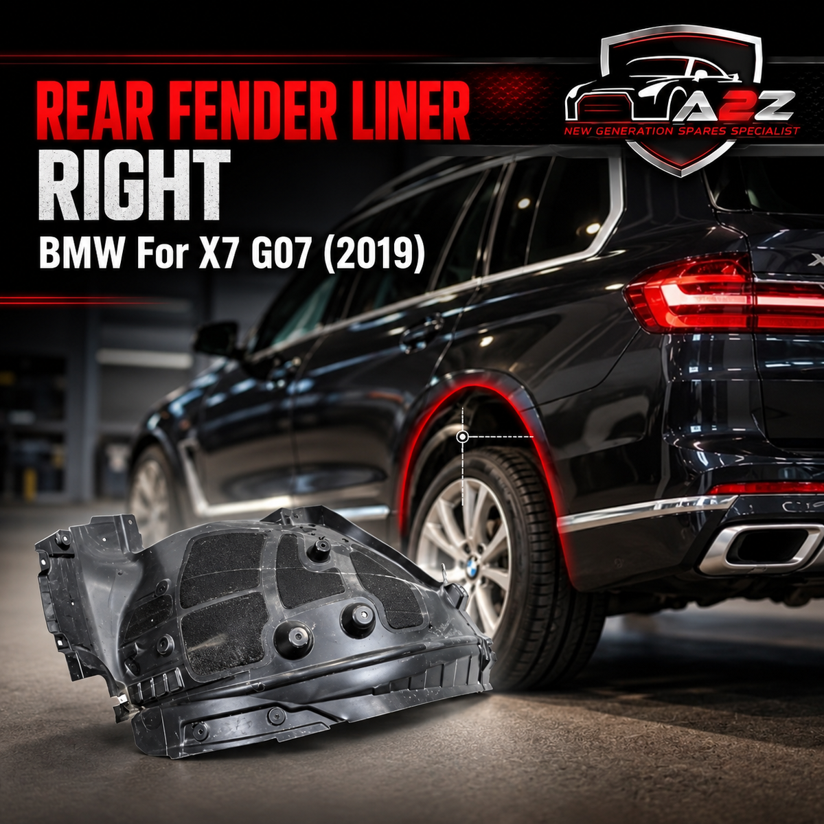 Rear Fender Liner Right 51747424914 Compatible With BMW For X7 G07 (2019)
