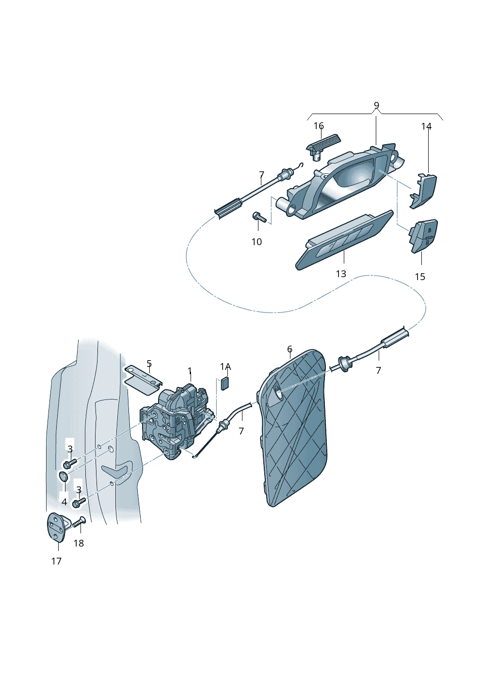 Front Left Door Lock Actuator (8 Pin)  8J2837015A Compatible With AUDI A4 B8 (8K2) | A4 / S4 & A5 (8T3) | A5 / S5 & Q5 (8RB) & Q7 (4LB)  & TT (8J3) & VW TOUAREG (7P5, 7P6)