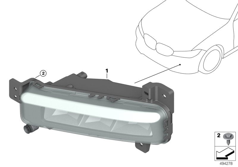 Fog Lamp Right 63178089526 & Left 63178089525 Compatible With BMW 2 Series F44 (2019-2022) Tag No.79