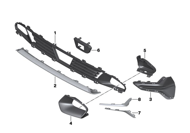 Front Bumper Lower Grill 51119449406 Compatible With BMW 3 Series G20 Tag No.70