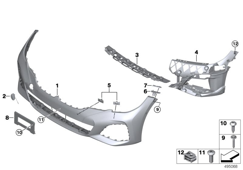 Front Bumper Bracket Left 51117499831 Right 51117499832 Compatible With BMW  3 Series G20 Tag No.1842