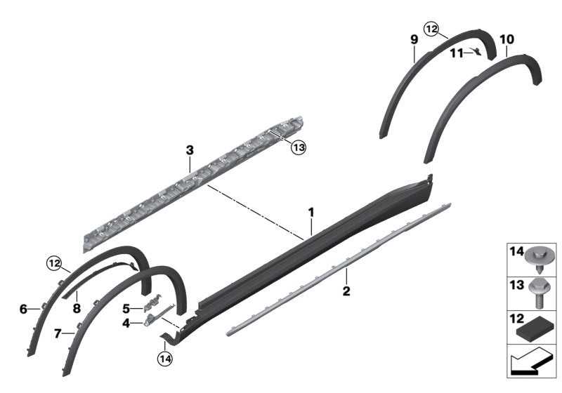 Rear Left Wheel Arch (EYEBROW ) 51777425451 Compatible With BMW & X5 (G05, F95) (2019-2024) No.83