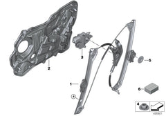 Rear Left Power Window Regulator 51358494805 Compatible with BMW 6 Series Gran Turismo G32