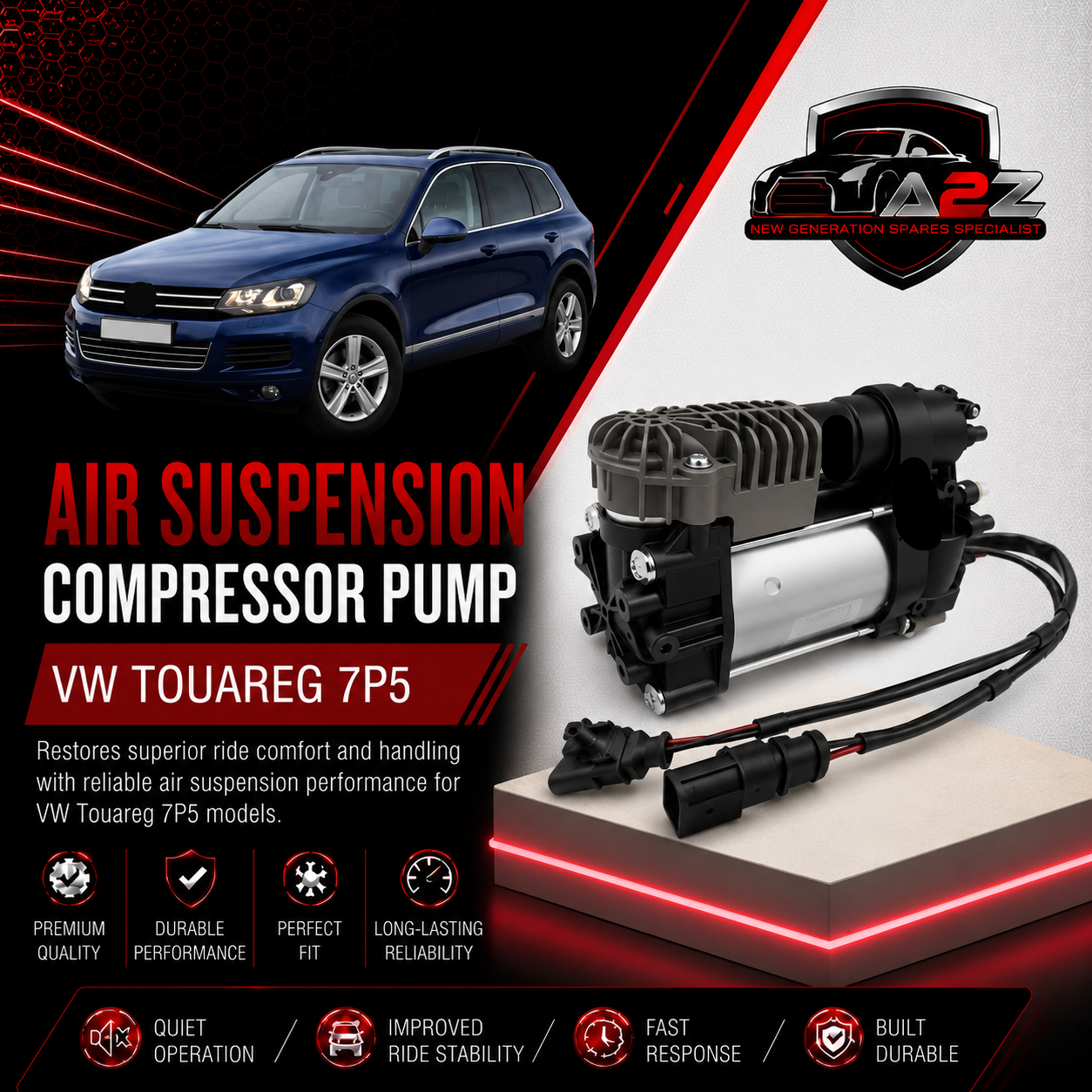 Air Suspension Compressor Pump 7P0698007A Compatible With VW TOUAREG 7P5