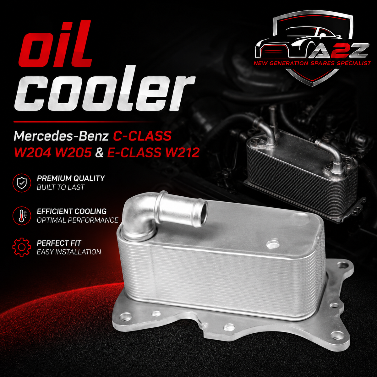 Oil Cooler  A6511800665 6511800610 6511800665 6511800810 6511801310 A6511800610 A6511800810 A6511801310 For Mercedes-Benz C-CLASS W204 W205 & E-CLASS W212 Tag-O-09
