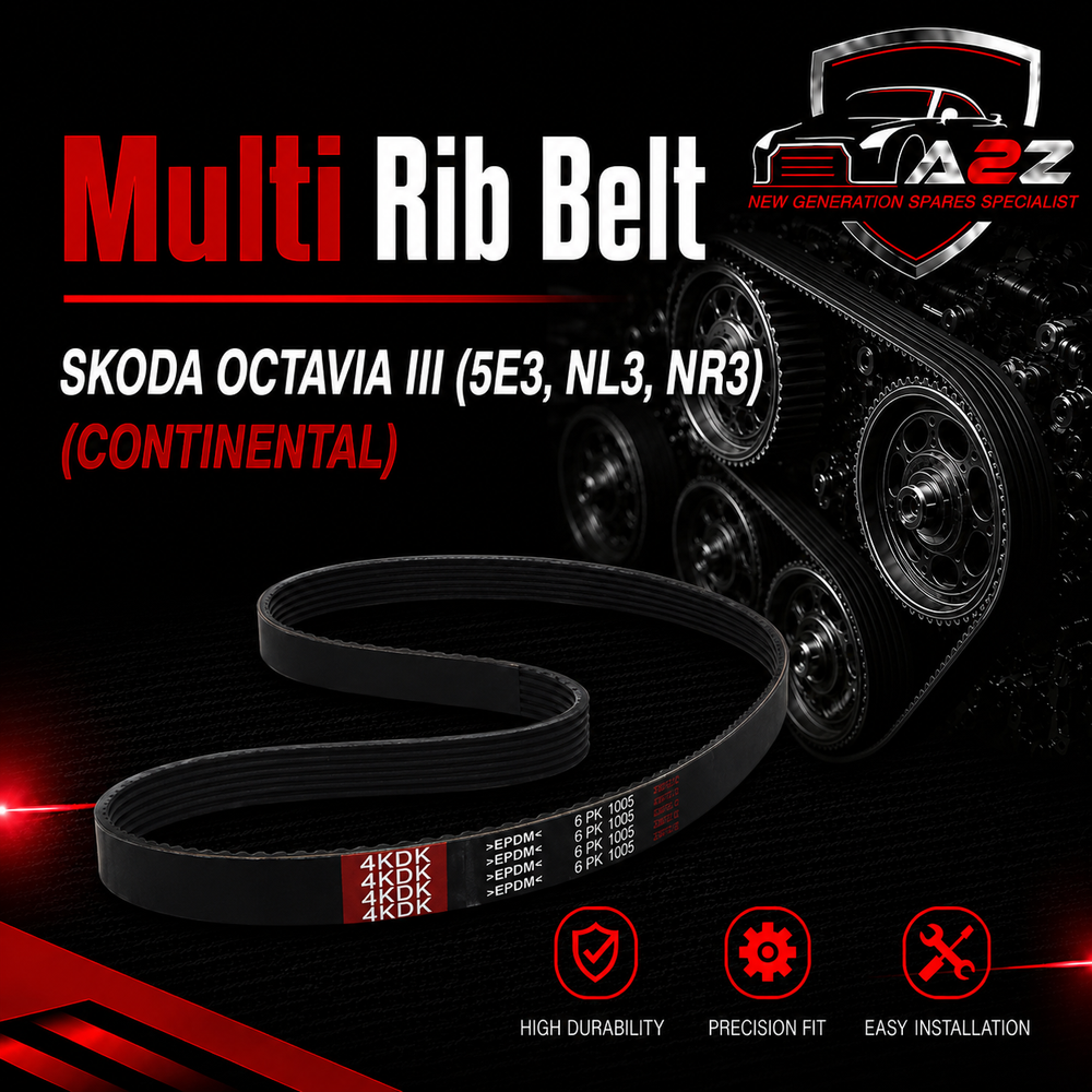 Multi Rib Belt 6PK1005 04E145933R Compatible With SKODA OCTAVIA III (5E3, NL3, NR3) (CONTINENTAL)