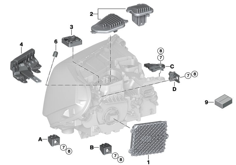 Left Turn Signal Daytime Running Light Module 63119477835 For BMW X1  F48 Tag-BL-199