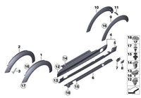 Front Right Wheel Arch (EYEBROW ) 51777349422 Compatible With MINI (R56) & MINI Convertible (R57) Tag No.114