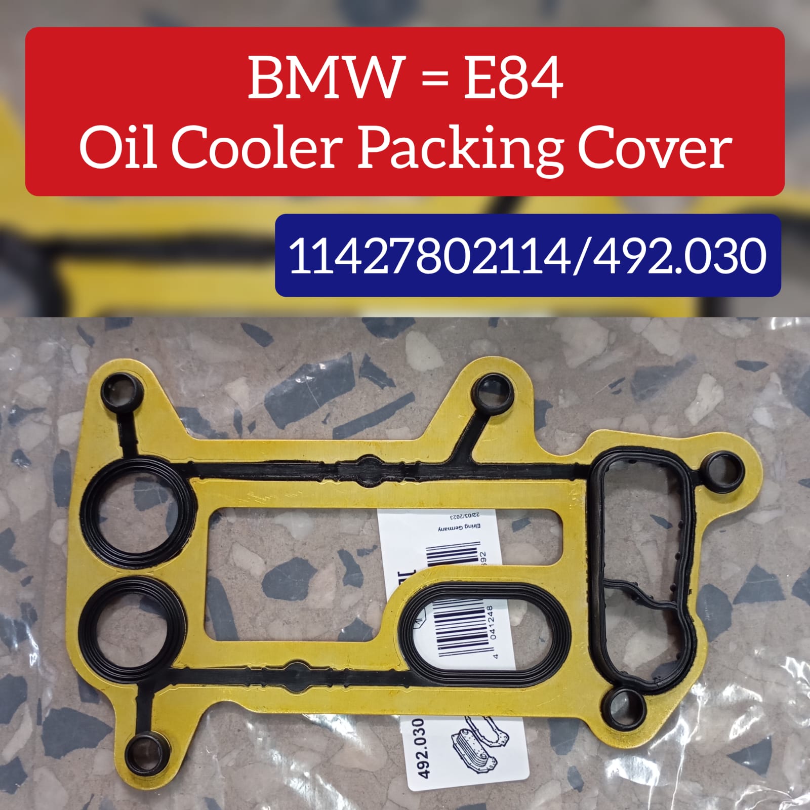 OIL COOLER PACKING (Gasket) 492.030 11427802114 Compatible With BMW X1 (E84) 3-SERIES (E90) 5-SERIES (E60) X3 (E83)