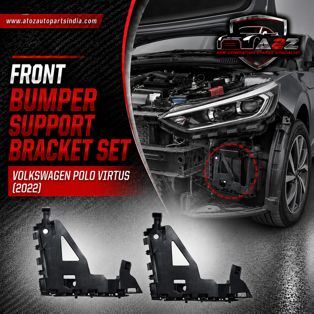 Front Bumper Support Bracket Set Left 5JN807183 & Right 5JN807184 Compatible With Volkswagen POLO Virtus (2022)
