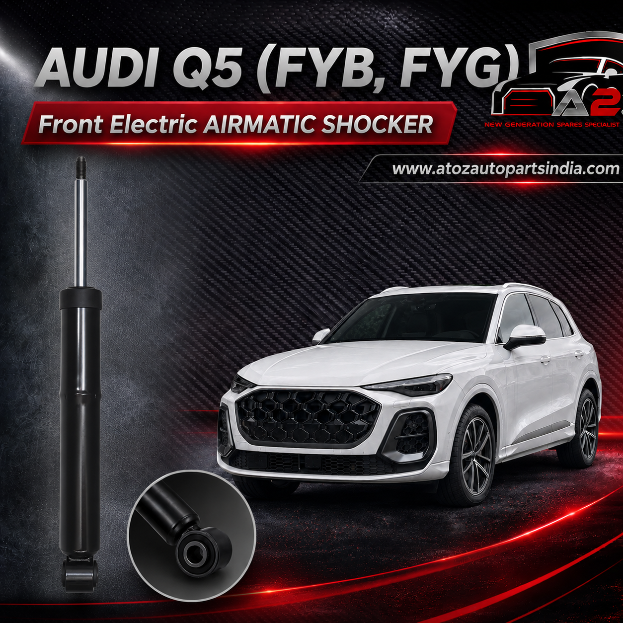 Front Electric Shock Absorber Strut 80A413029 9Y0413031B Compatible With  AUDI Q5 (FYB, FYG) (2017-22)