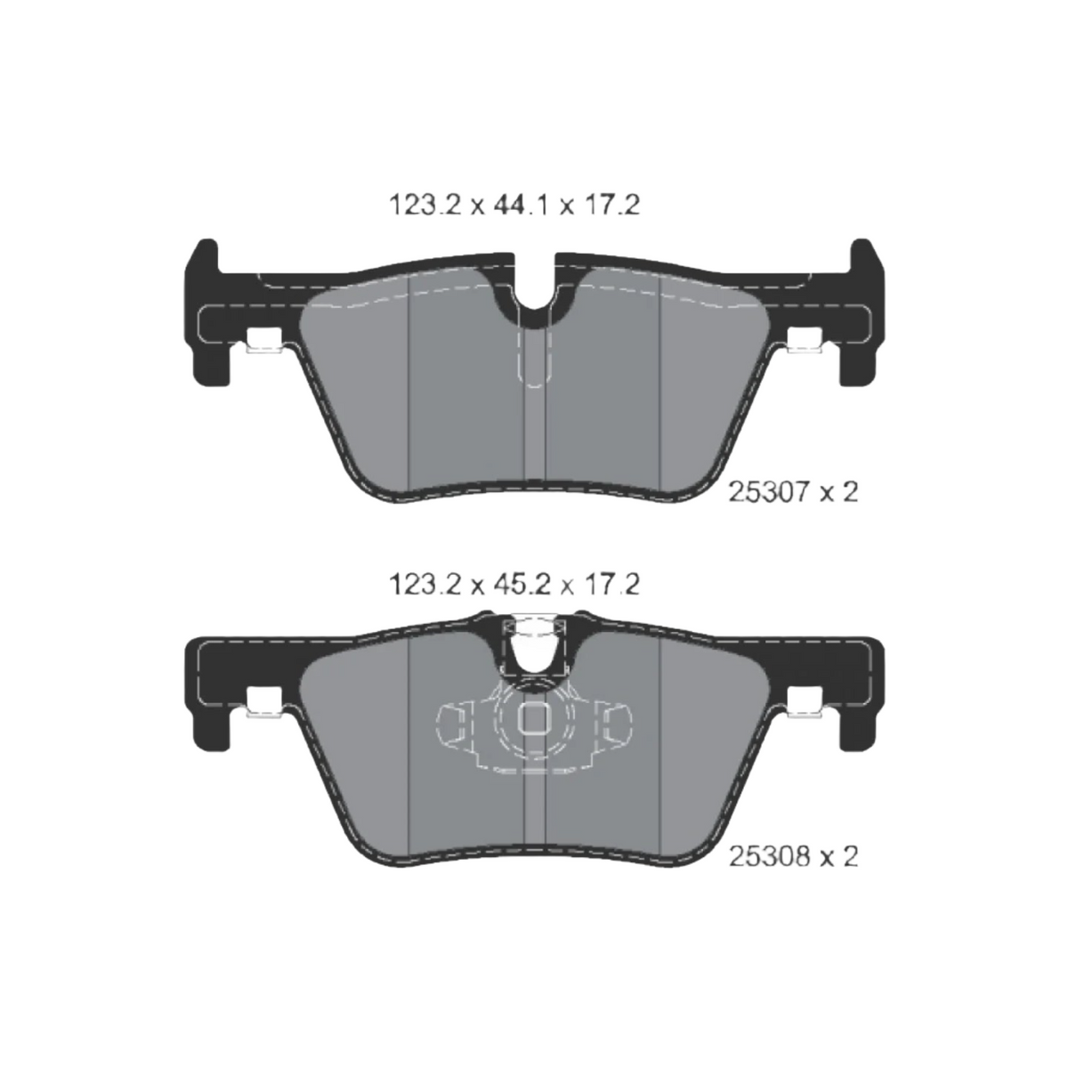 Rear Brake Pad  Compatible 34216850569 2530701 P06071 With BMW 1 Series  F20 3 Series F30 F34