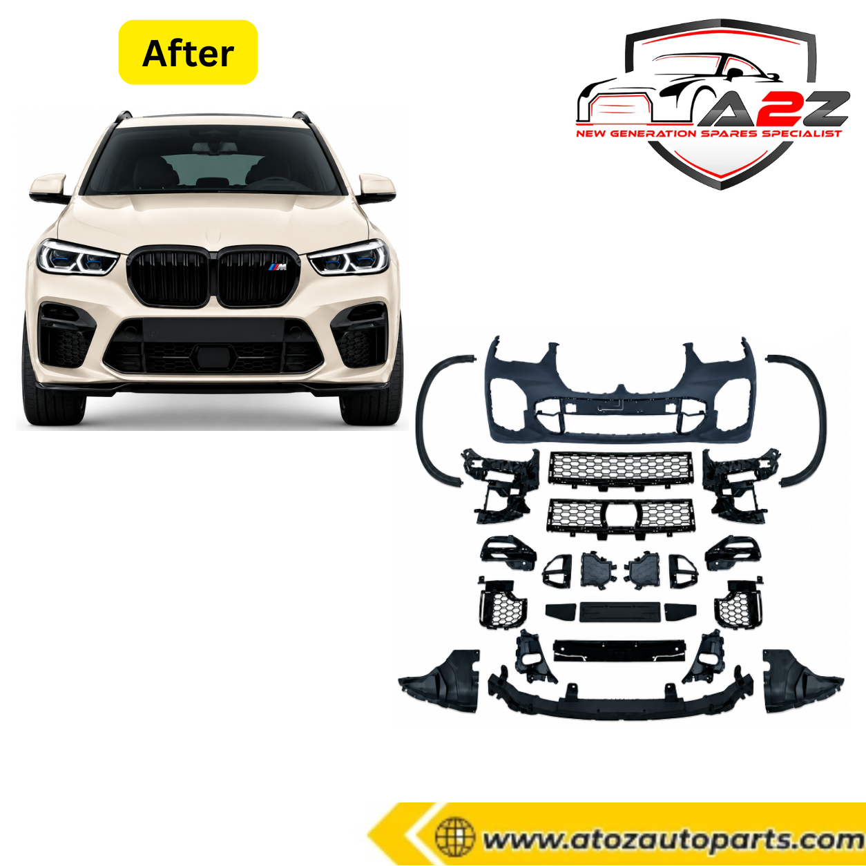 Front Bumper Body Kit Compatible With BMW X5 G05 (2019-2022) To  M Sport Mp M Performance Mt M Tech Upgrade | (Shipping Cost Not Included In Price)
