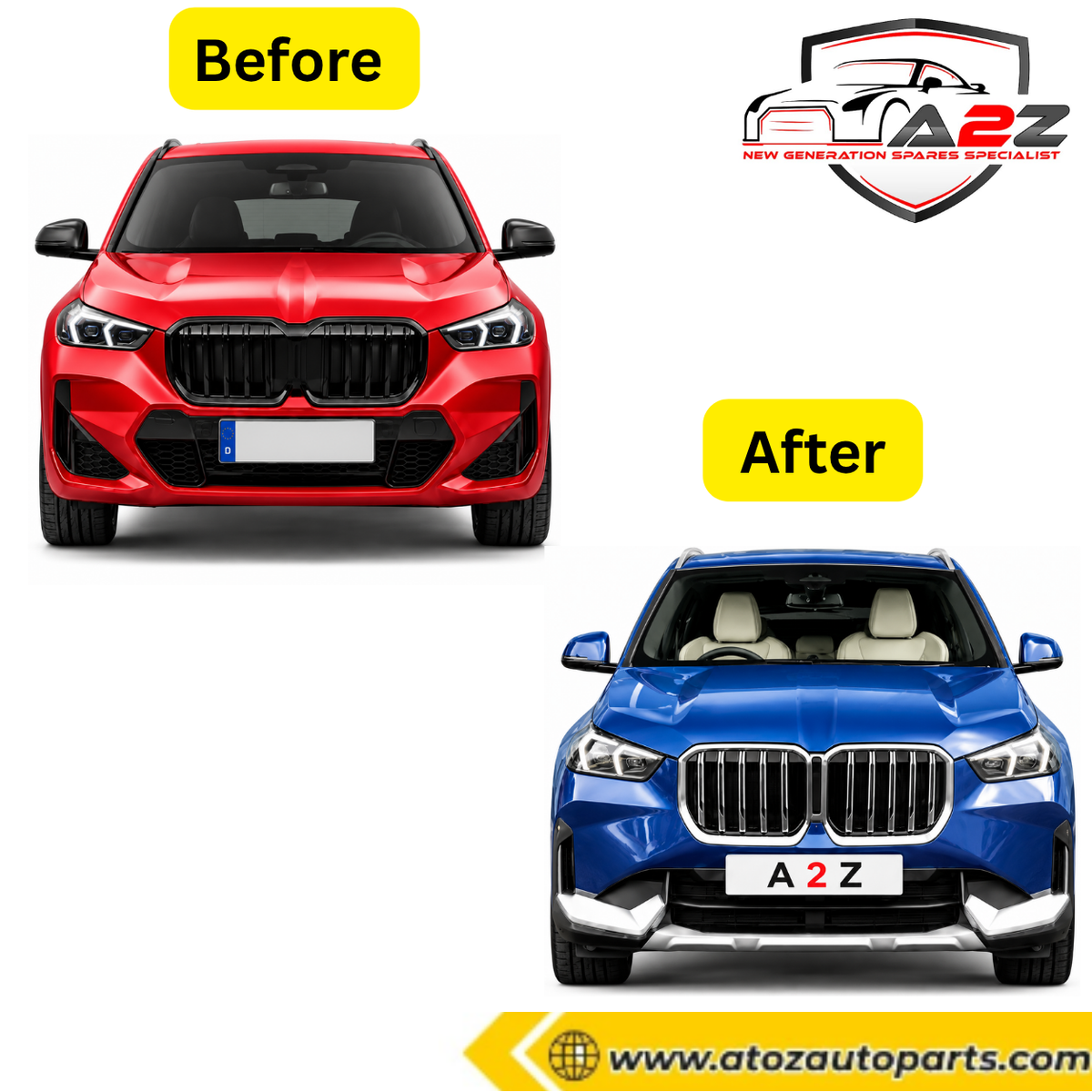 Complete Conversion Bumper Body Kit Compatible With BMW X1 U12 Upgrade To BMW M Sport Style Tag No.FRBK426 (Shipping Cost Not Included)
