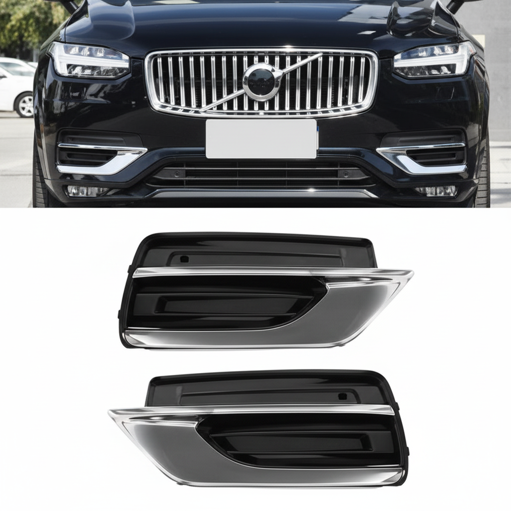 Fog Lamp Cover Set Without Chrome Left 31663514F & Right 31663515F Compatible With Volvo XC90 (2018-2020) Tag No.841