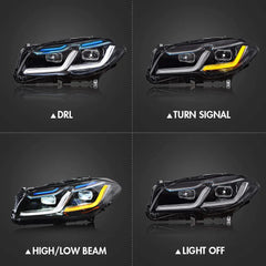 Complete Headlight Assy Set (Upgrade To G30 Style) Plug And Play No Need To Change Bumper Compatible With BMW F10 (2011-17) Tag No.4