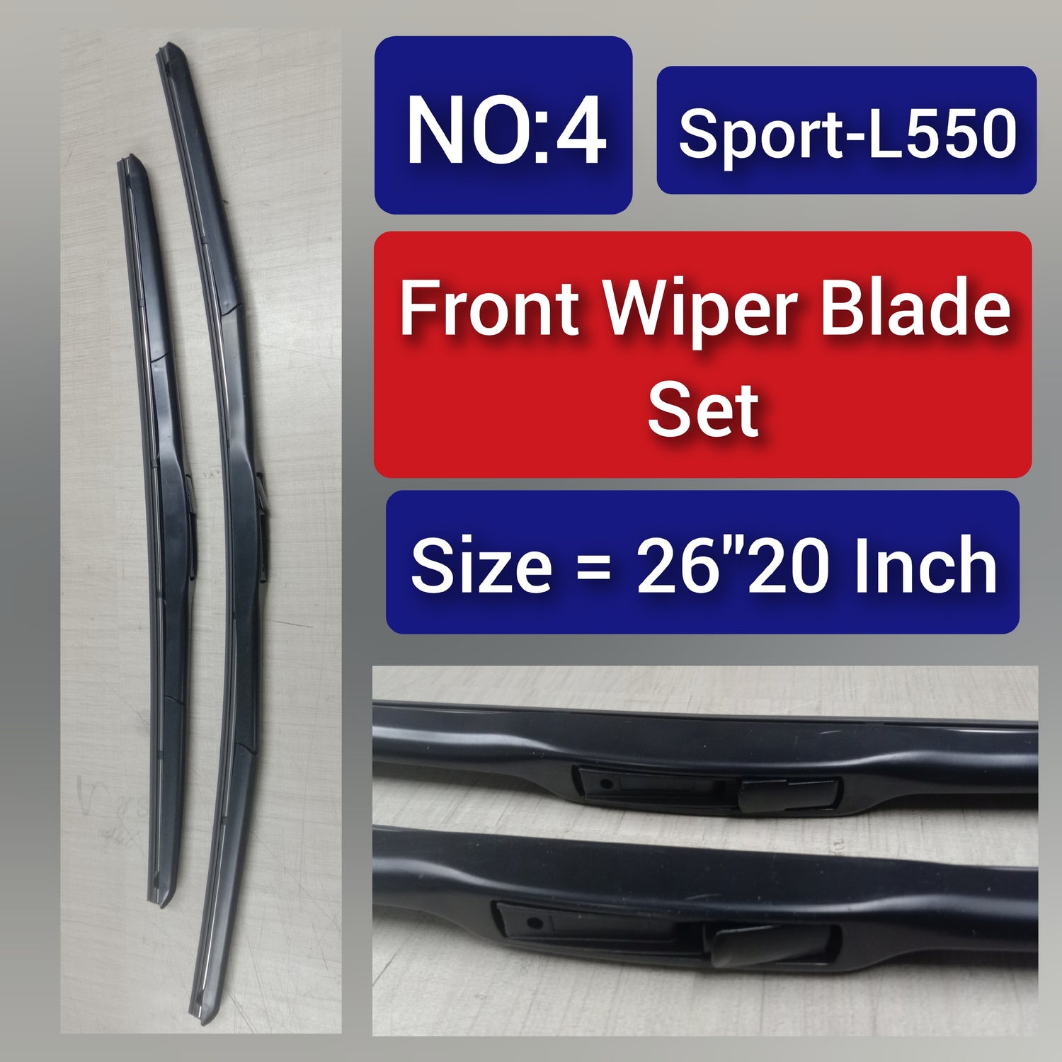 Front Wiper Blade Set (26"20 Inch) Compatible with Land Rover Discovery Sport L550 Tag-WBF-04