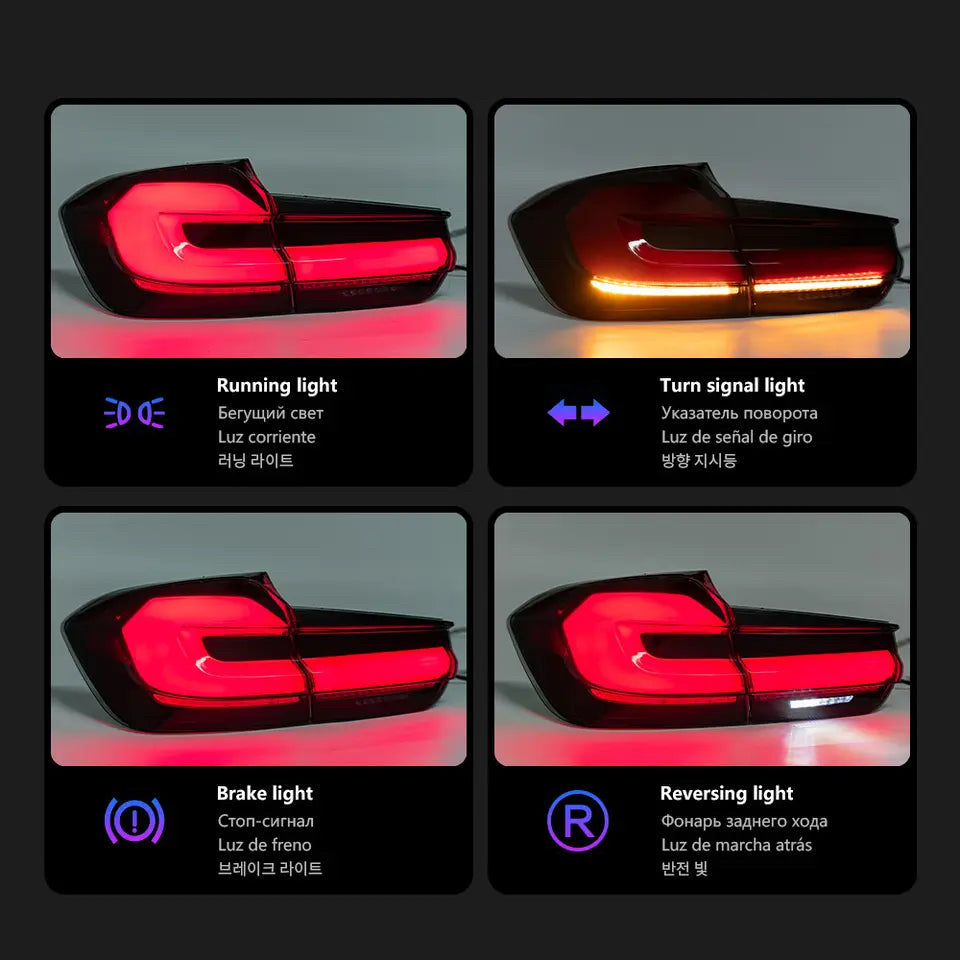 Upgrade Complete Tail Light Assy Set (Upgrade Normal To G30 Latest Style) Plug And Play No Need To Change Bumper Compatible With BMW F30 (2016-18) Tag No.4