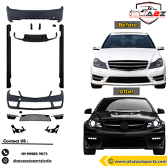 Complete Conversion Bumper Kit Compatible With Mercedes Benz C Class W204 (2011-2014)  Upgrade To Amg C63 Amg Bumper (Shipping Cost Not Included In Price)