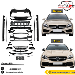 Complete Conversion Bumper Kit Compatible With Mercedes Benz C Class W205 (2015-2023) Upgrade To C63 Amg (Shipping Cost Not Included In Price)
