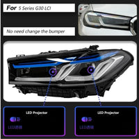 Complete Headlight Assy Set (Upgrade To F10 To G30) Have To Convert From F10 To G30 Compatible With BMW F10 (2011-17) Tag No.6
